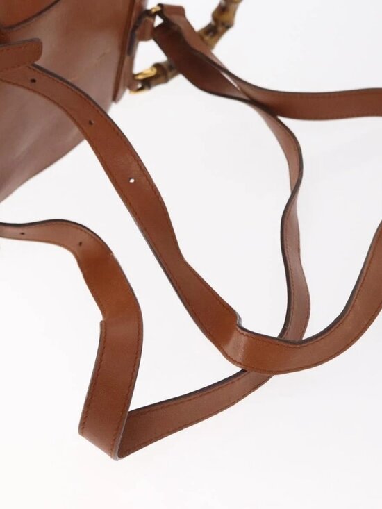 GUCCI Bamboo Backpack Leather Brown Gold 003 1956 0030 Auth 153732 main image 11